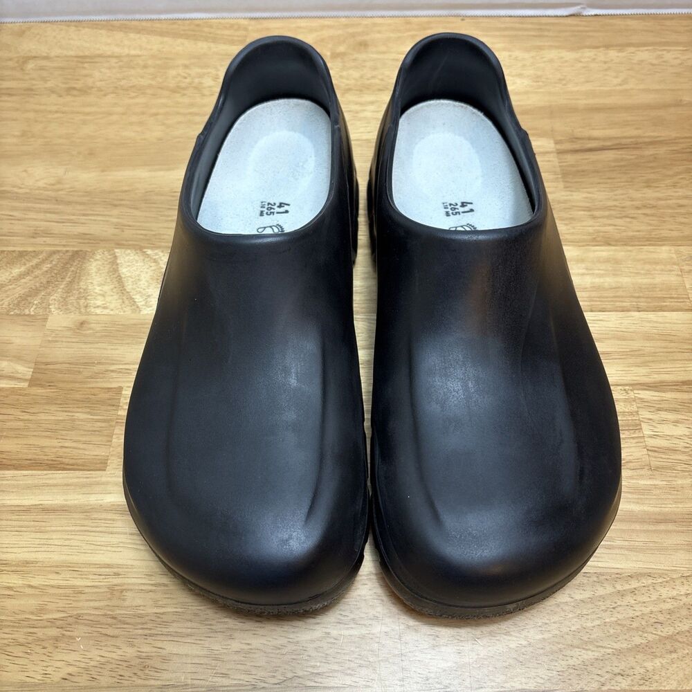 Birkenstock Slip Resistant Black Shoe Size 41 Woman 10-10.5 Men 8-8.5 Steal Toe